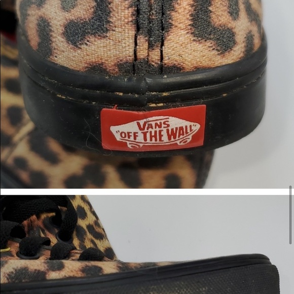 Vans Leopard Off The Wall Black & Tan Sneakers 8 - Picture 6 of 8